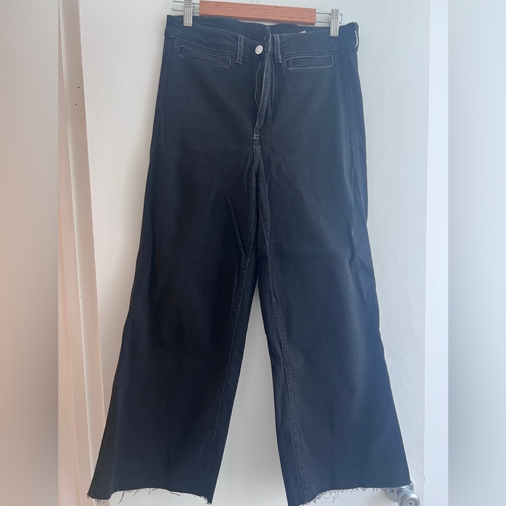 H&M black denim culotte size 8